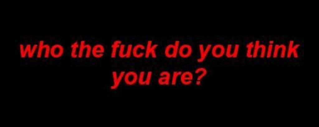 Banner do perfil Discord com a frase ‘who the fuck do you think you are?’